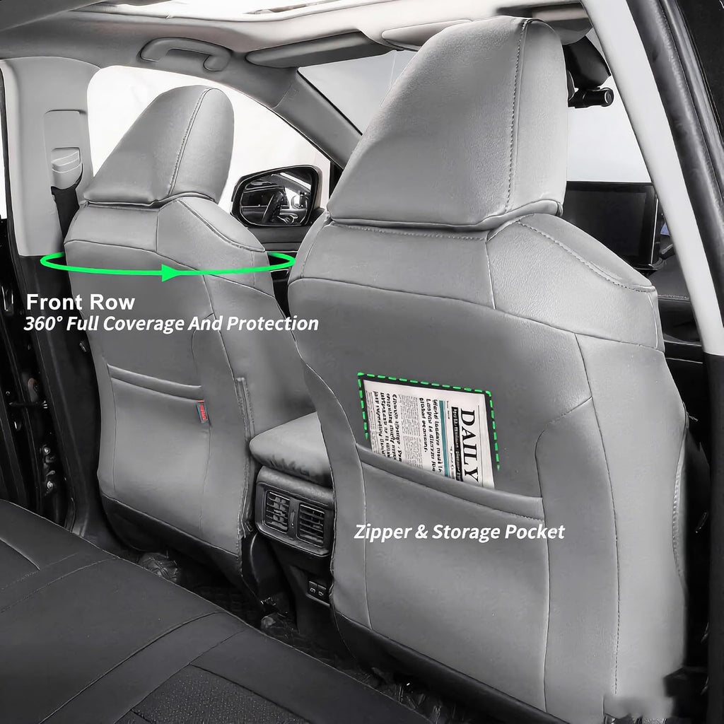 coverdream Tucson Front Seat Covers Custom Fit for 2022-2025 2026 Hyundai Tucson SEL,XRT,SE,N Line,Limited(Not fit Hybird/PHEV) SUV,Waterproof Faxu Leather Seat Protector(2-Pack,Gray)