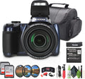 Kodak Pixpro AZ528 Digital Camera (Blue) Bundle Including: 2X 32 GB Memory Card, Medium Case, Filter Kit, Card Reader, Hand Strap, Card Wallet, Hand Strap, Flexible Tripod