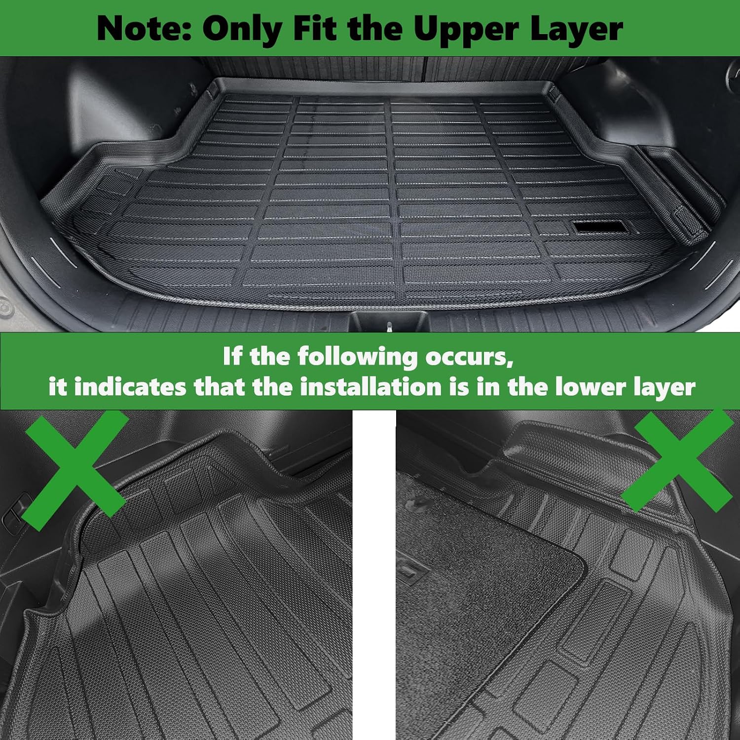 for Kia Seltos Floor Mats 2024 2025 2026 S/LX/EX/X-Line, (Cargo Liner Only Fit The Upper Layer) All Weather Car Mats for Kia Seltos Accessories