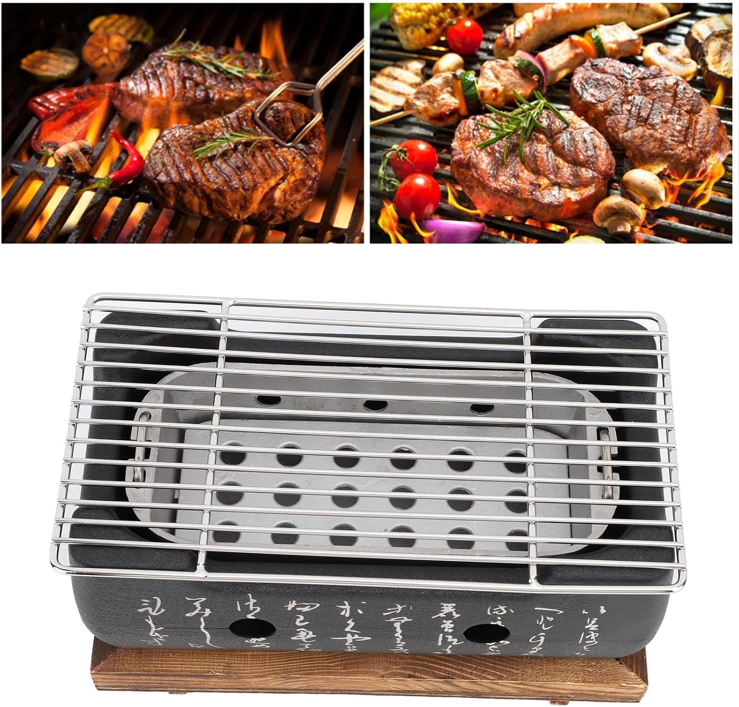 Japanese BBQ Grill Stove, Portable Aluminum Alloy Table Top Grill Charcoal Grill, Multifunctional Use for Barbecue, Rapid & Even Heating, Essential Home Tool (XL)