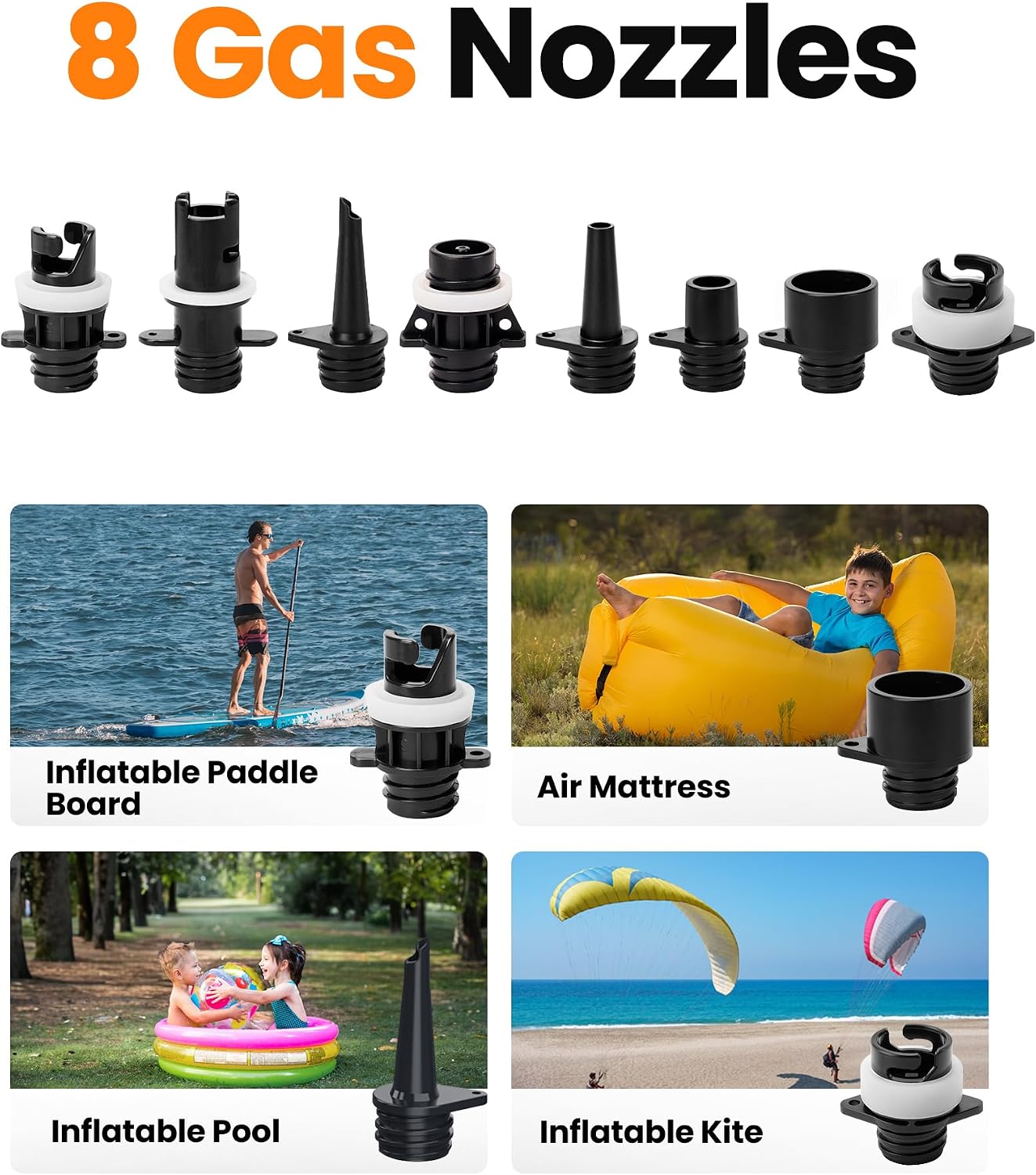 OutdoorMaster Vortex Pro 57.7Wh Rechargeable Paddle Board Pump Portable, Electric SUP Pump Battery for 3 SUPs Inflation & Deflation, Max 20PSI 12V/15.8V DC & Type-C Input, 8 Nozzles for Inflatables