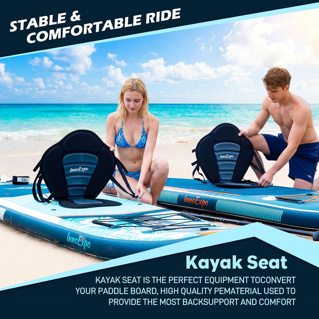 InnoExpo 11' Inflatable Stand Up Paddle Boards with Premium Accessories, Wide Stable SUP Paddle Board Design, Non-Slip Comfort Deck for Youth & Adults