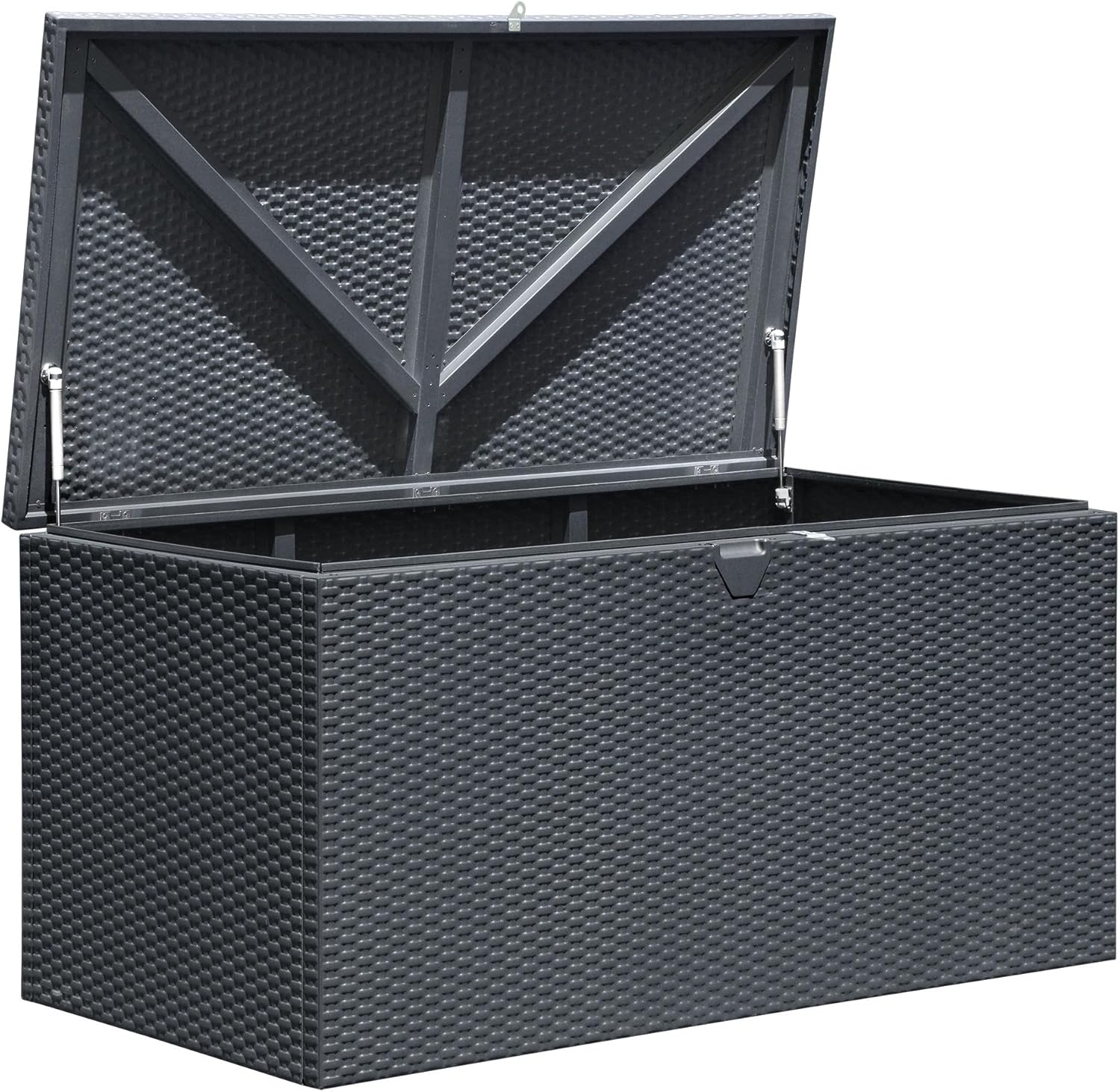 Arrow 4' x 2' x 2' Spacemaker Anthracite 134 Gallon Hot-Dipped Galvanized Steel Storage Deck Box