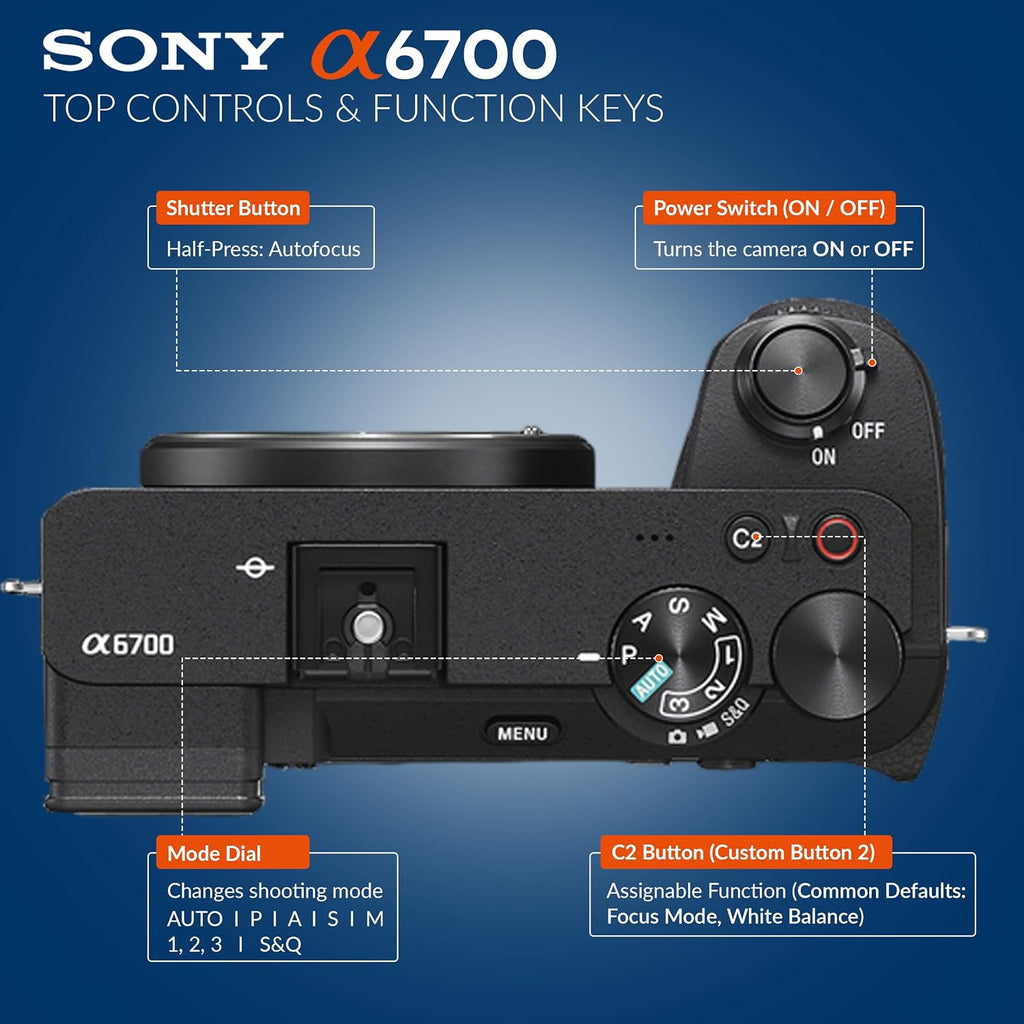 Sony Alpha a6700 APS-C Mirrorless Camera with E PZ 16-50mm f/3.5-5.6 OSS II Lens, Bundle with 128GB SD Card, Extra Battery, Shoulder Bag, Card Reader, Charger, Sony 1 Year Limited Warranty