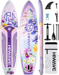 Hiwave Inflatable Paddle Board 11 '* 34 '* 6' Extra Wide Sup Board, 420lb Capacity Paddle Board for Adults, Suitable for Sea and Lakes, 2+1Family Board