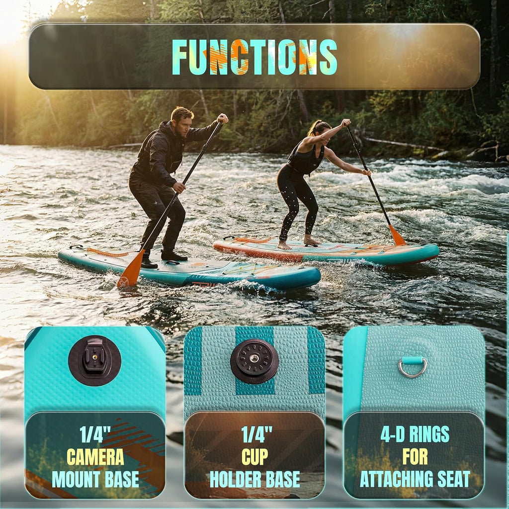 UPWELL 11'×34' Stand Up Paddle Board, SUP Board for Adults & Teens, Inflatable SUP Board with Premium Accessories, 120L Backpack, Paddle, Leash, Hand Pump, Fins