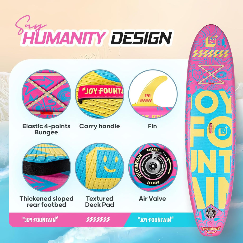 Inflatable Paddle Board,10.8'x31.5'x6' Stand Up Paddle Boards,Premium SUP Board Paddle with Removable Fin, Floating Paddle, Hand Pump, Waterproof Bag for Adults & Youth