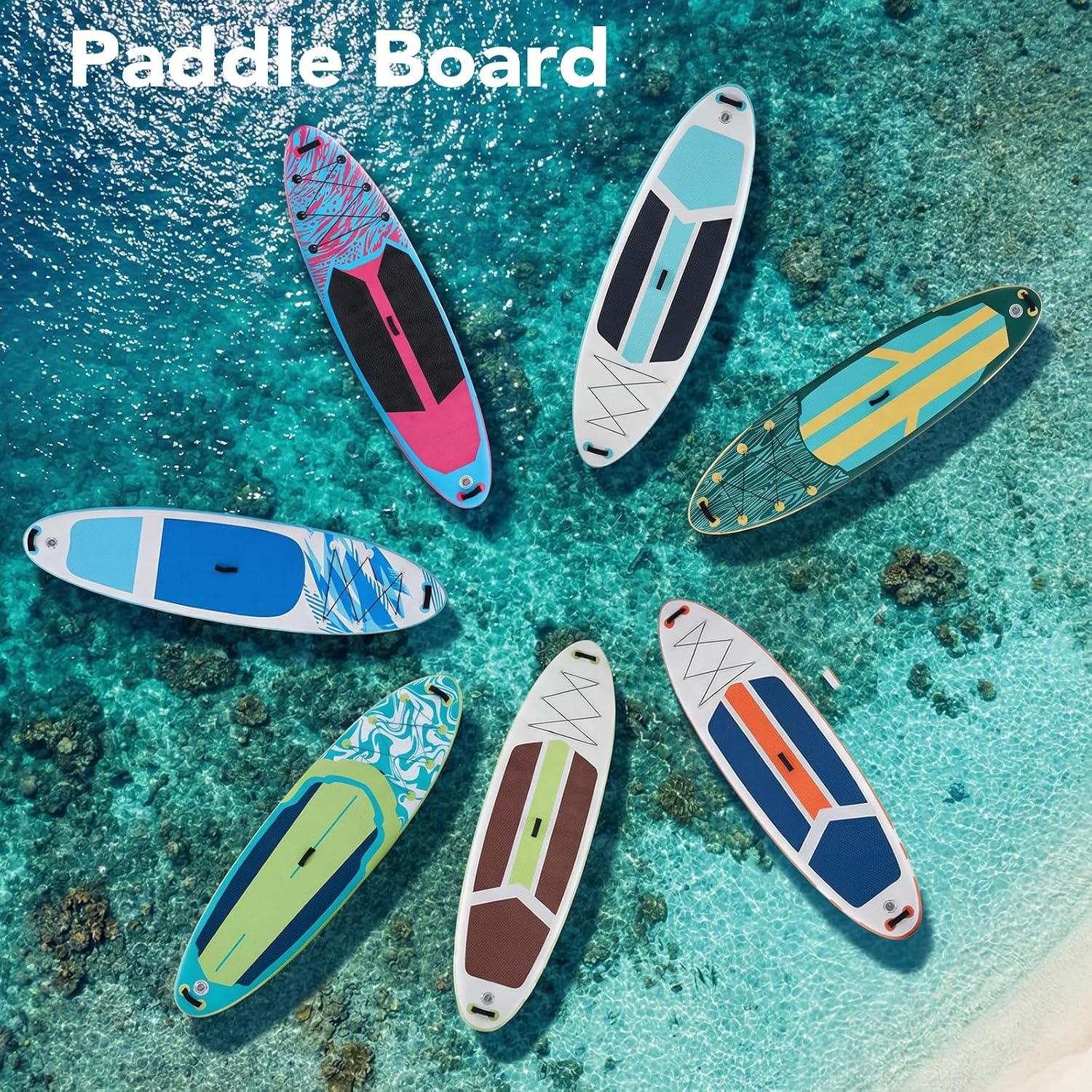Sweetcrispy Inflatable Stand Up Paddle Board with Premium SUP Paddleboard Accessories,2-in-1 Paddle,Wide Stable Design,Non-Slip Comfort Deck for Adults & Youth of All Skill Levels