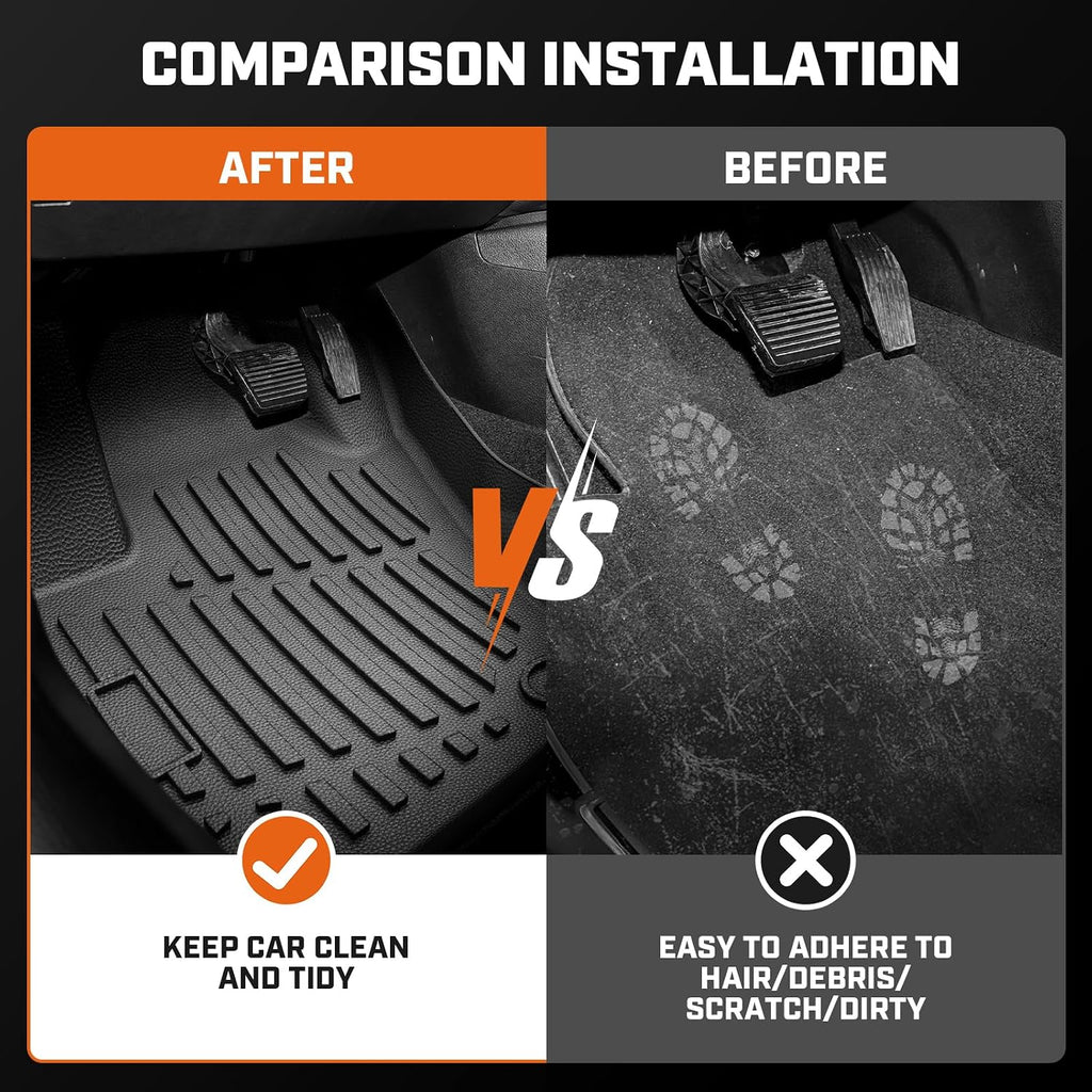 Mixsuper Renegade Floor mats-Floor Mat & Cargo Liner for Jeep Renegade 2015-2023 (Not for Sport),All Weather TPE Floor Liners Protection for Renegade Accessories,Full Set Anti-Slip Car Mats,Black