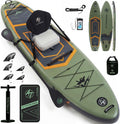 12'x36 Inflatable Paddle Board, 500lbs Extra Wide Stand Up Paddleboard for Adults with Premium SUP Accessories Kit & Backpack, Blow Up Kayak Non-Slip Stable Deck Boat for Yoga Fishing Surf