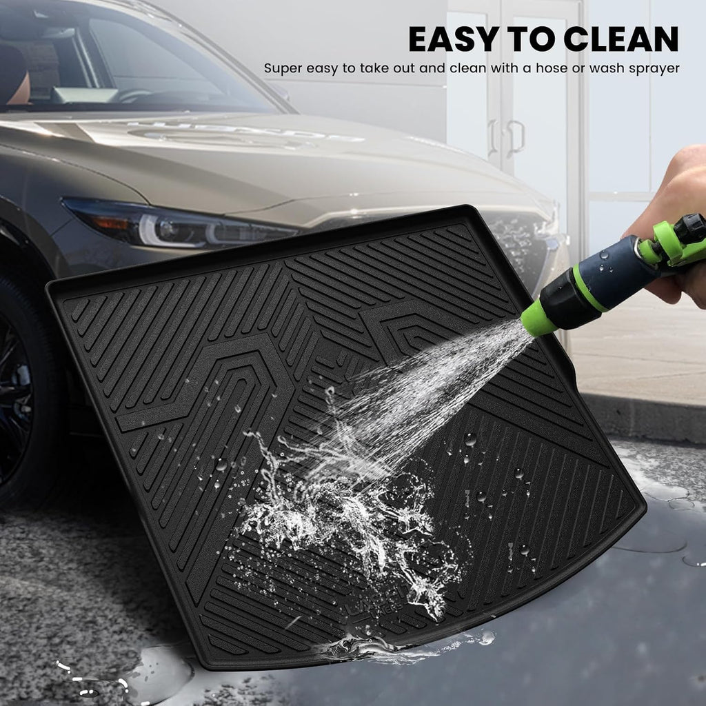 LASFIT Cargo Trunk Mat with Backrest Mats for Mazda CX5 2025 2024 2023 2022 2021 2020 2019 2018 2017 All Weather TPE Rear Cargo Liner Custom Fit Waterproof CX 5 Seat Back Mat Accessories, Black