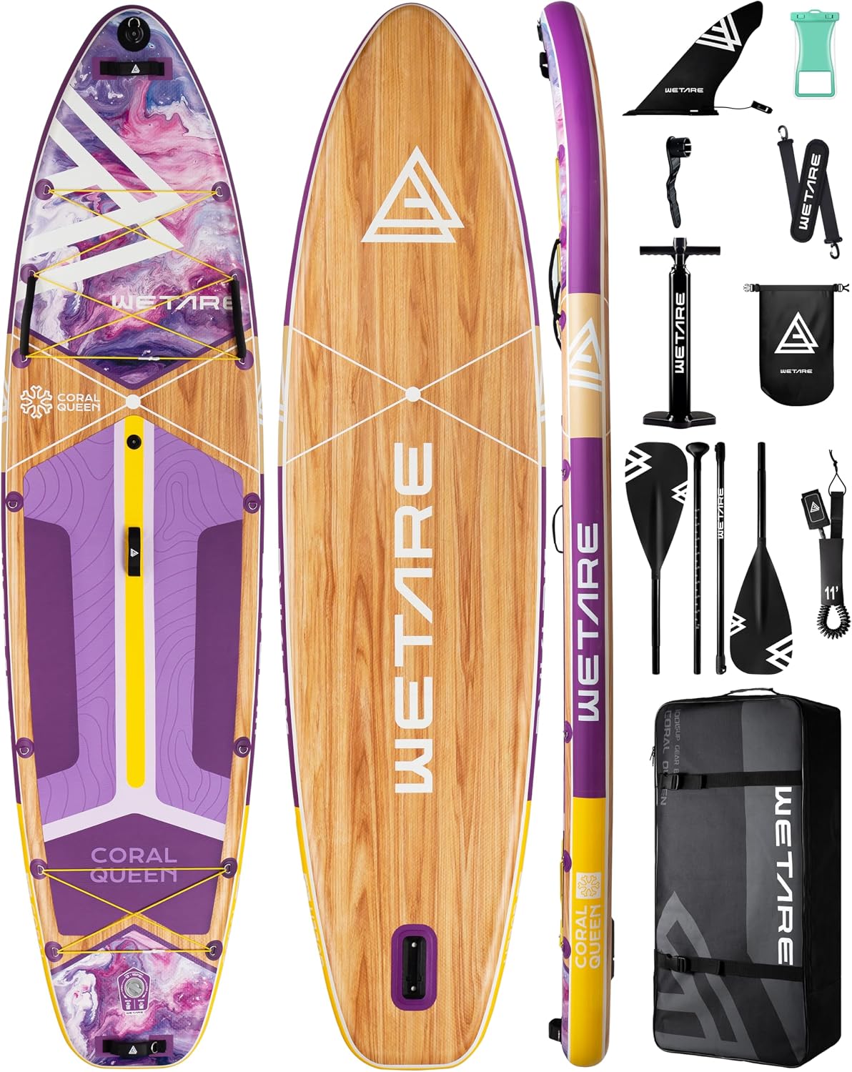 11'6'x35' Inflatable Paddle Board, 450lbs Extra Wide Stand Up Sup Board for Adults, Blow Up Paddleboard Kayak Non-Slip Stable Deck Boat for Yoga Fishing Surf