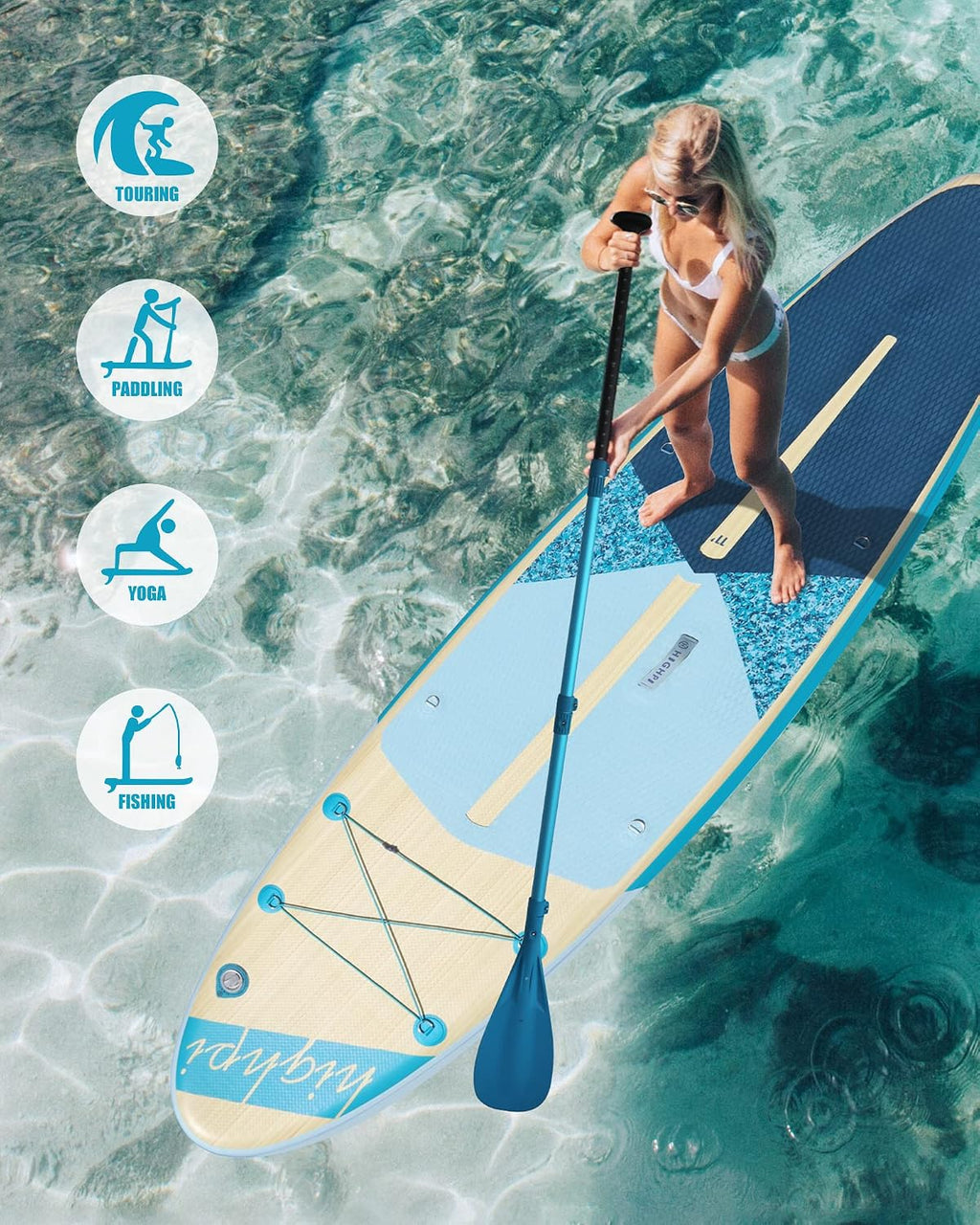 Inflatable Stand Up Paddle Board for Youth and Adults – Wide Sup with Premium Accessories, Blow Up Paddleboard for Surfing, Fishing, Yoga & More