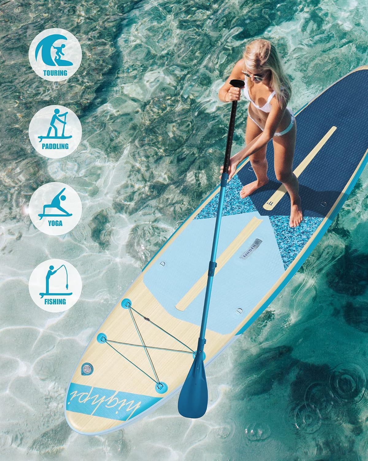 Inflatable Stand Up Paddle Board for Youth and Adults – Wide Sup with Premium Accessories, Blow Up Paddleboard for Surfing, Fishing, Yoga & More