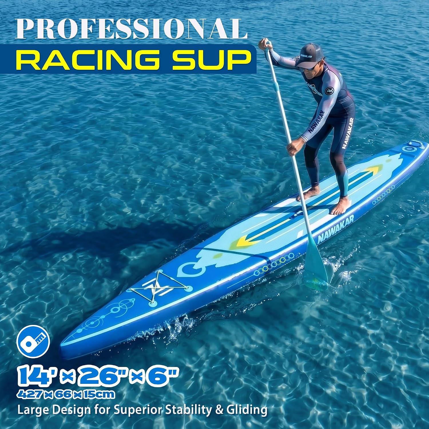 FunWater Inflatable Stand Up Paddle Board 10'6'/11'/11'6' Paddle Board for Adults & Youth, Paddleboards Inflatable with Premium SUP Accessories, Wide Stable, Non-Slip Comfort Deck