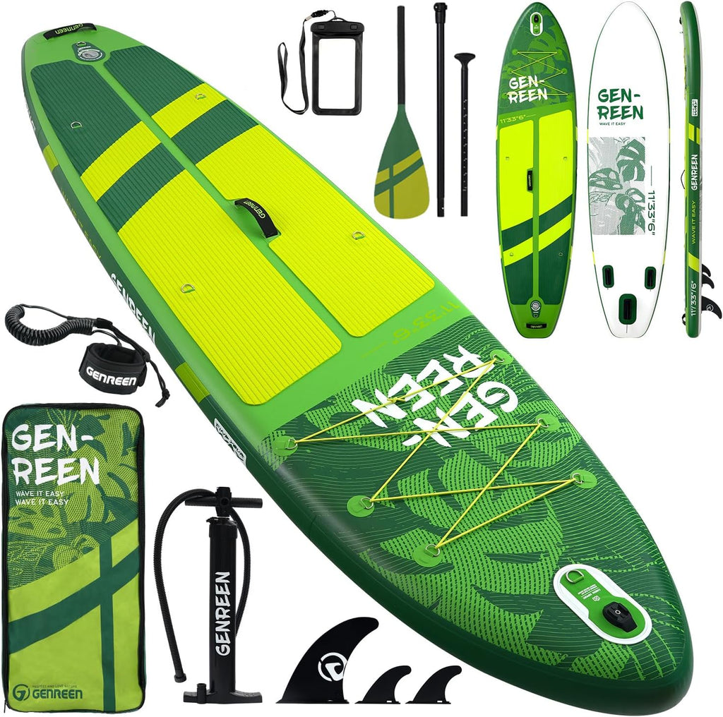 Paddle Board Stand up Paddle Board (Extra Large 11'*33/34') Newly Improved 2 Side Layers 450LBS Quality Inspection×5 (All-Season for JP customers) paddleboards Fishing Family Pet Friendly