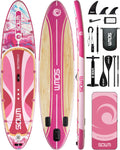 11'*33'/34' Inflatable Stand Up Paddle Board for Beginners,400/420lbs Capacity, Anti-Slip EVA Deck, Includes Adjustable Paddle, Pump, Backpack & SUP Accessories for Surfing, Fishing, Yoga & More