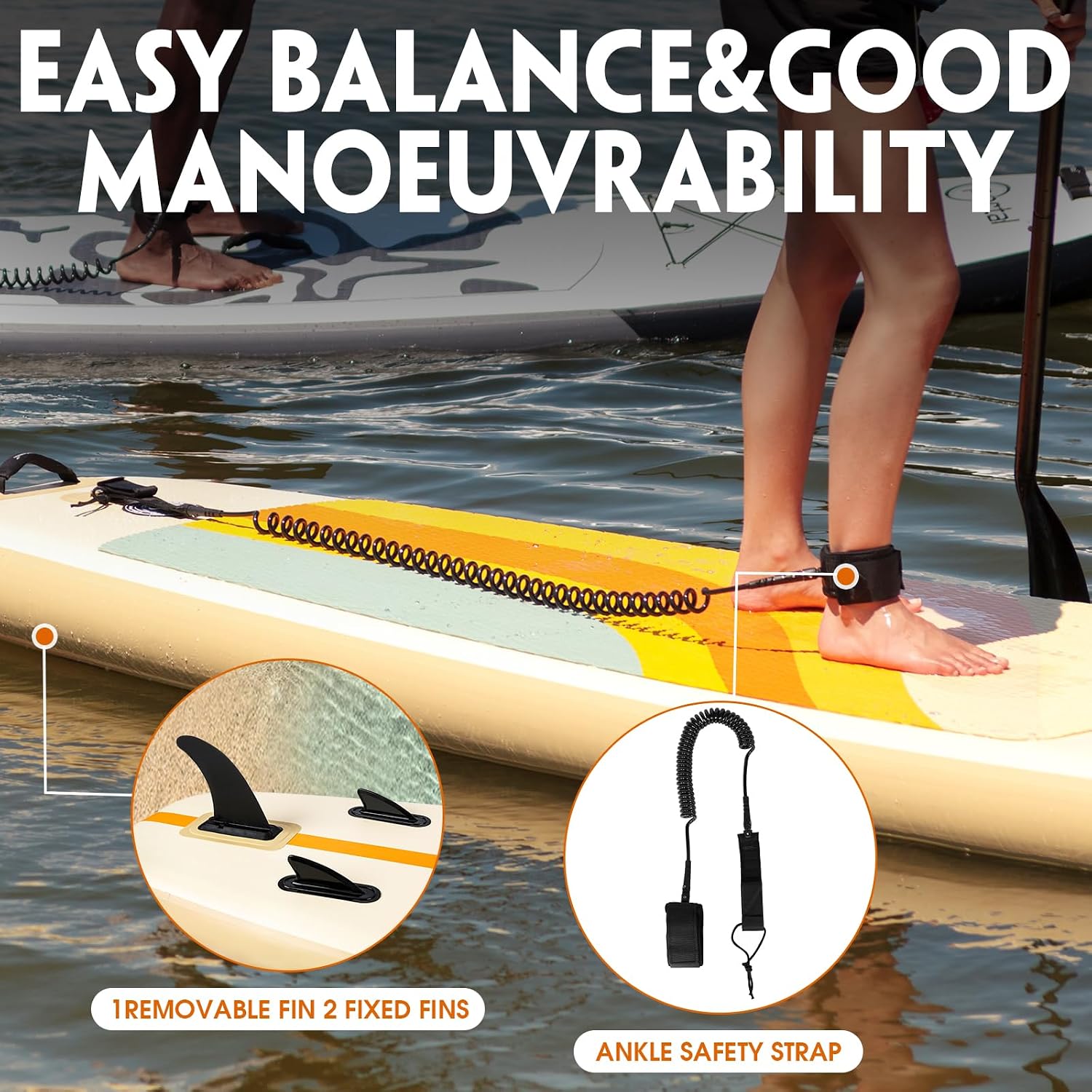 PORTAL SUP Inflatable Paddle Board for Adults 10'6'' Stand Up Paddleboard,Non-Slip Deck Blow up Paddle Boards with Adjustable Paddle, Carry Bag, and Repair Kit (Modern with Seat)