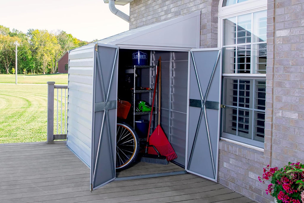 Arrow Shed Yardsaver Compact Galvanized Steel Storage Shed with Pent Roof, 4' x 10'