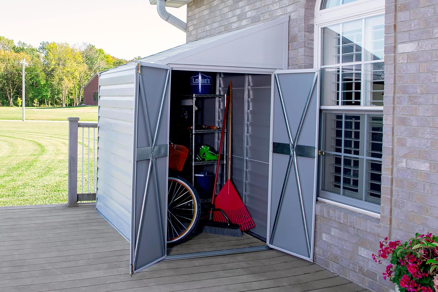 Arrow Shed Yardsaver Compact Galvanized Steel Storage Shed with Pent Roof, 4' x 10'
