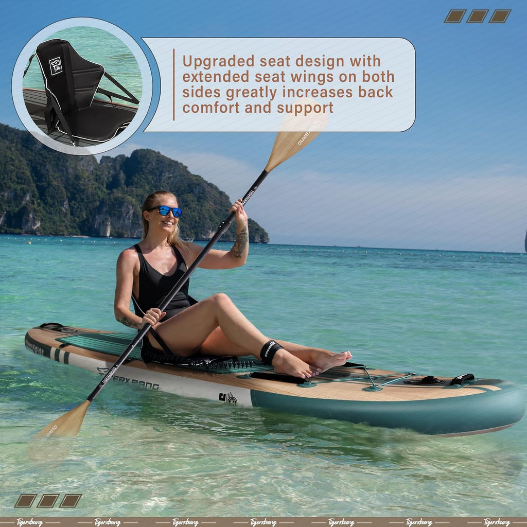 TIGERXBANG Paddle Board, 10.8' Stand Up Paddle Board with Premium Complete Inflatable SUP Accessories, Extra Wide Paddleboards for Adults & Kids-Pandora Collection