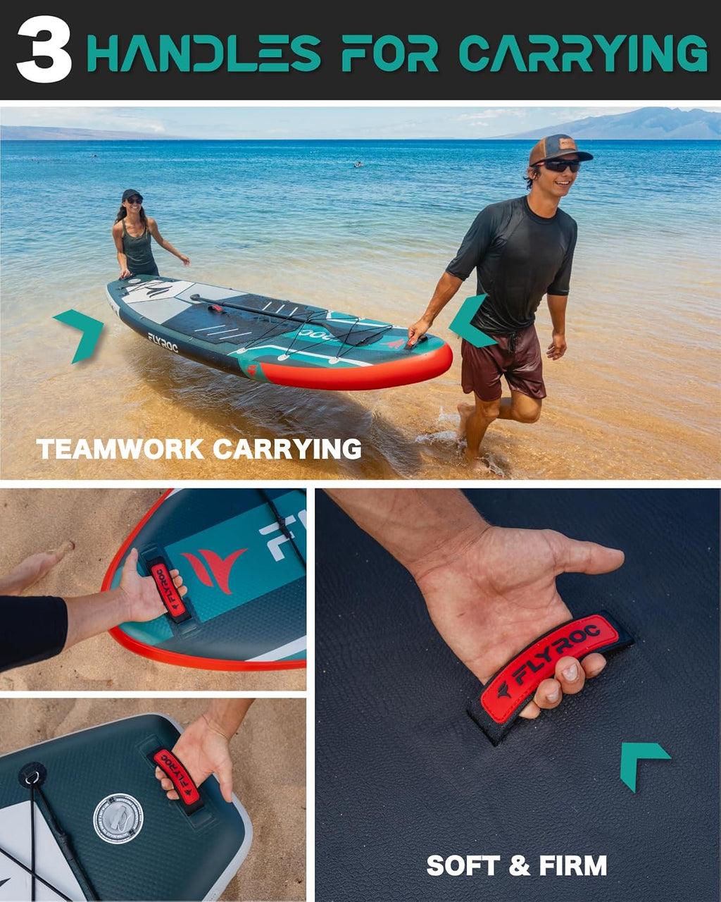 11'6x35'' Extra Wide Inflatable Paddle Board, 450lb Capacity Stand Up Paddle Board for Adults (x3), Stable Inflatable SUP, All Skill Levels, 3 Handles, 100L Backpack, 3PCS Paddle, 5L Dry Bag