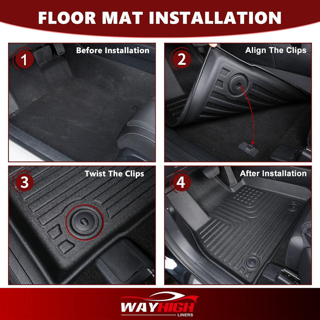 Wayhigh® Floor Mats & Cargo Liner for Hyundai Elantra 2017-2020, All Weather TPE Car Mats Waterproof Heavy Duty Floor Liners, Floor Mats Custom Fit for Elantra Accessories