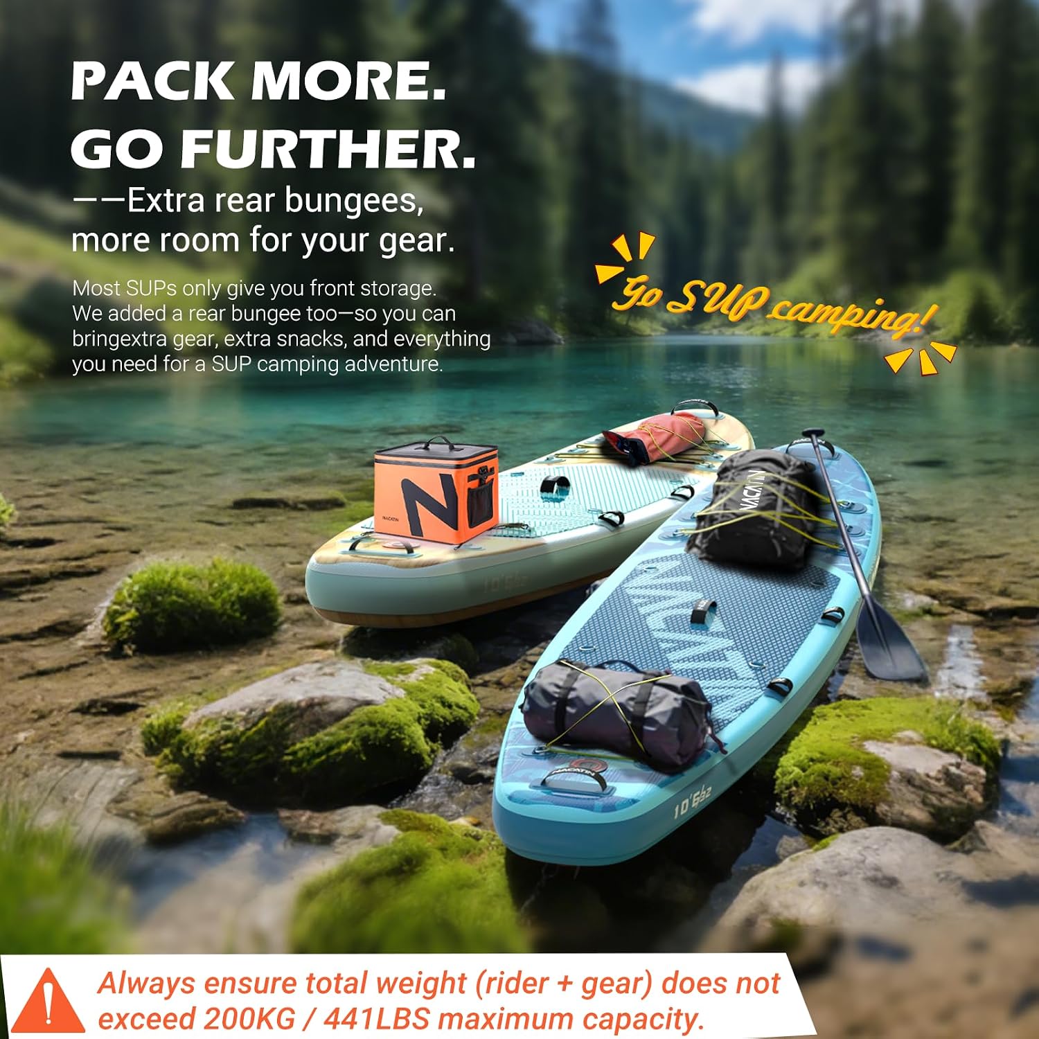 NACATIN Inflatable Stand Up Paddle Board,10'6'Upgrade Version Blow Up Paddle Boards for Adults with Premium SUP Accessories& Backpack,Adjustable Paddle,Camera Mount,Hand Pump, for Lake, River, Yoga