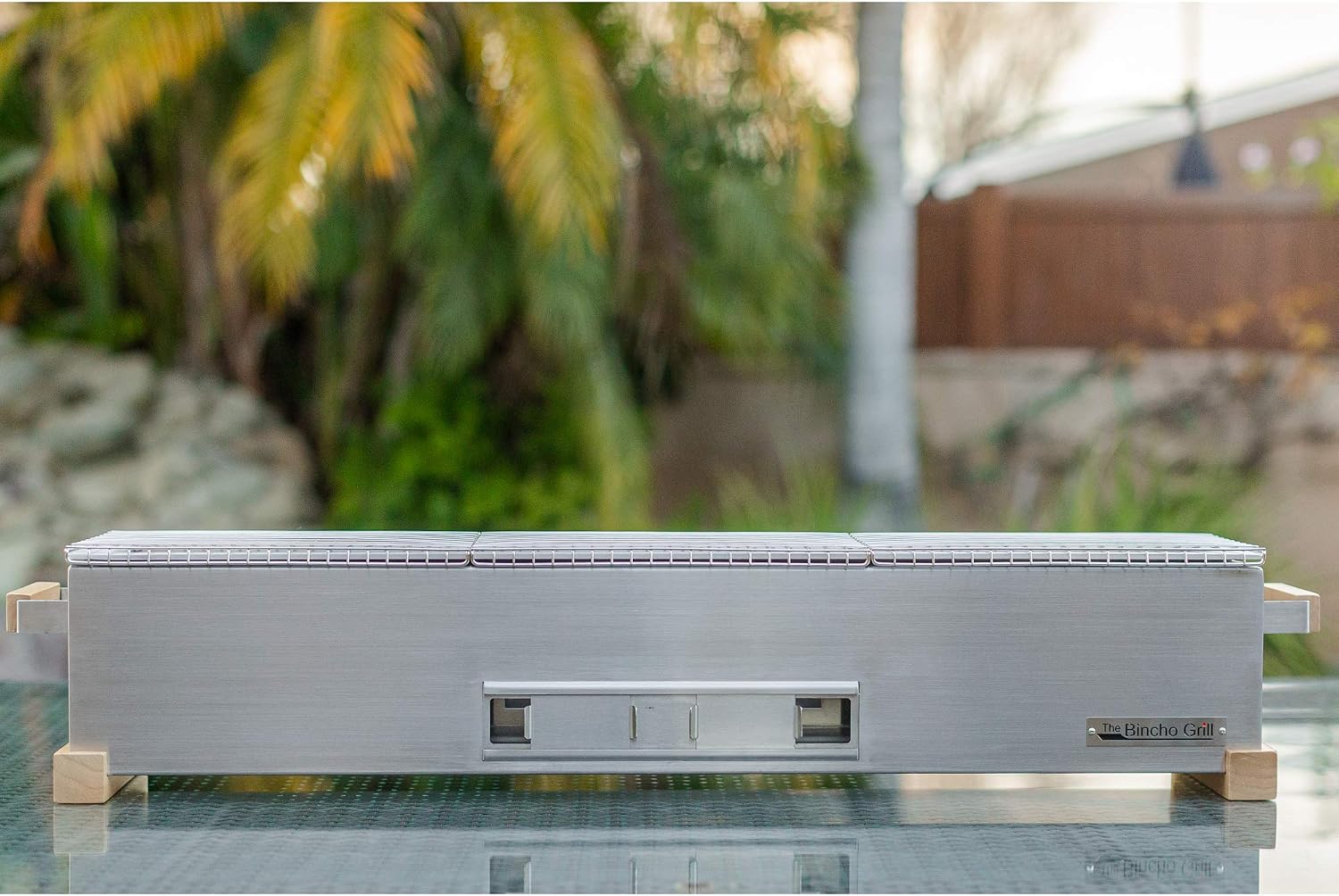 The Bincho Grill 36' Yakitori Charcoal Grill, Japanese Style Tabletop Robata BBQ – Stainless Steel, Commercial Grade Binchotan Grill for Skewers – Authentic, Heavy-Duty, Rust-Resistant