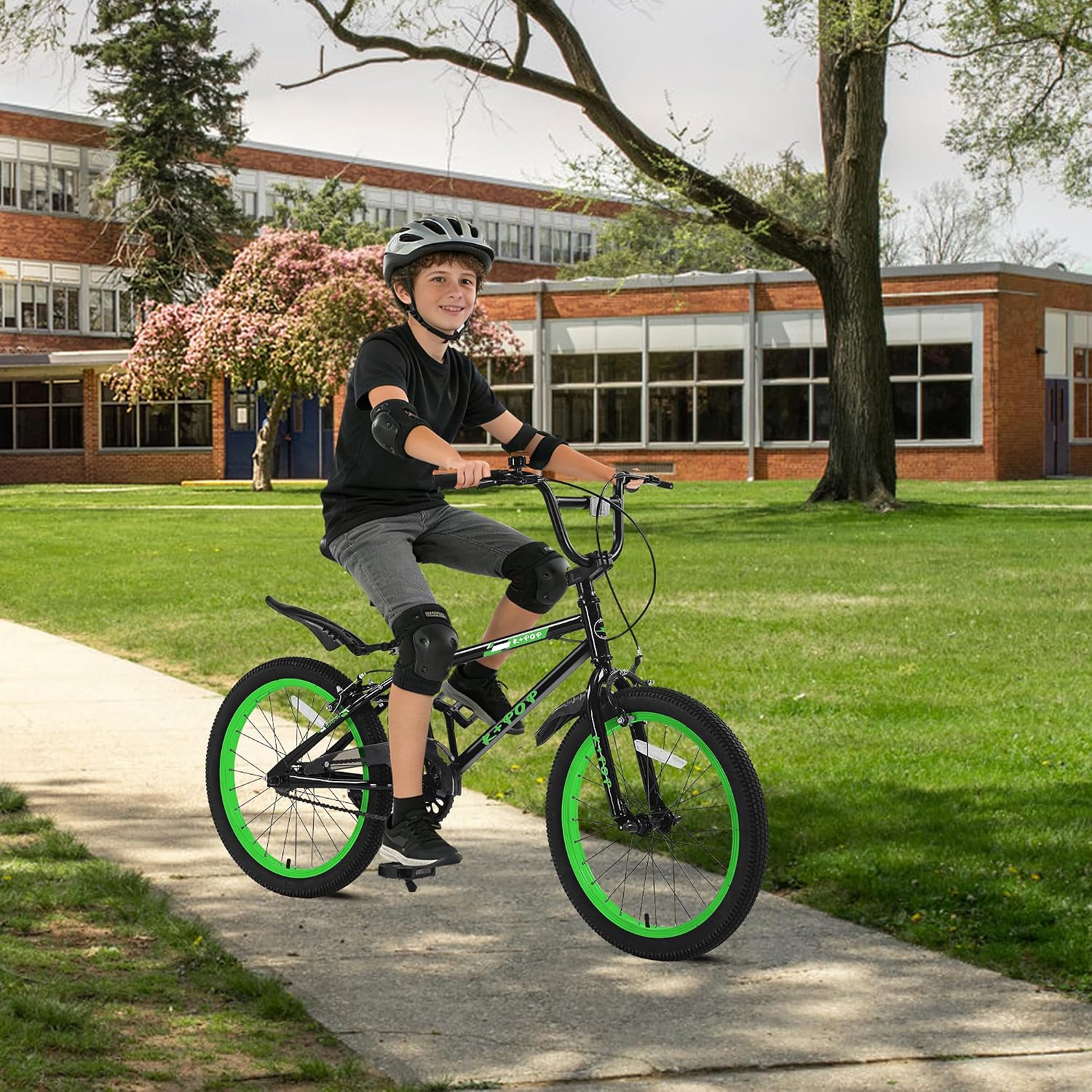20 Inch Kids' Bike for Boys Aged 7-12, BMX-Style Boys Bike for Kids, Lightweight Children's Bicycles, Kids' Bicycles with Front and Rear Brakes, Adjustable Seat, Kickstand
