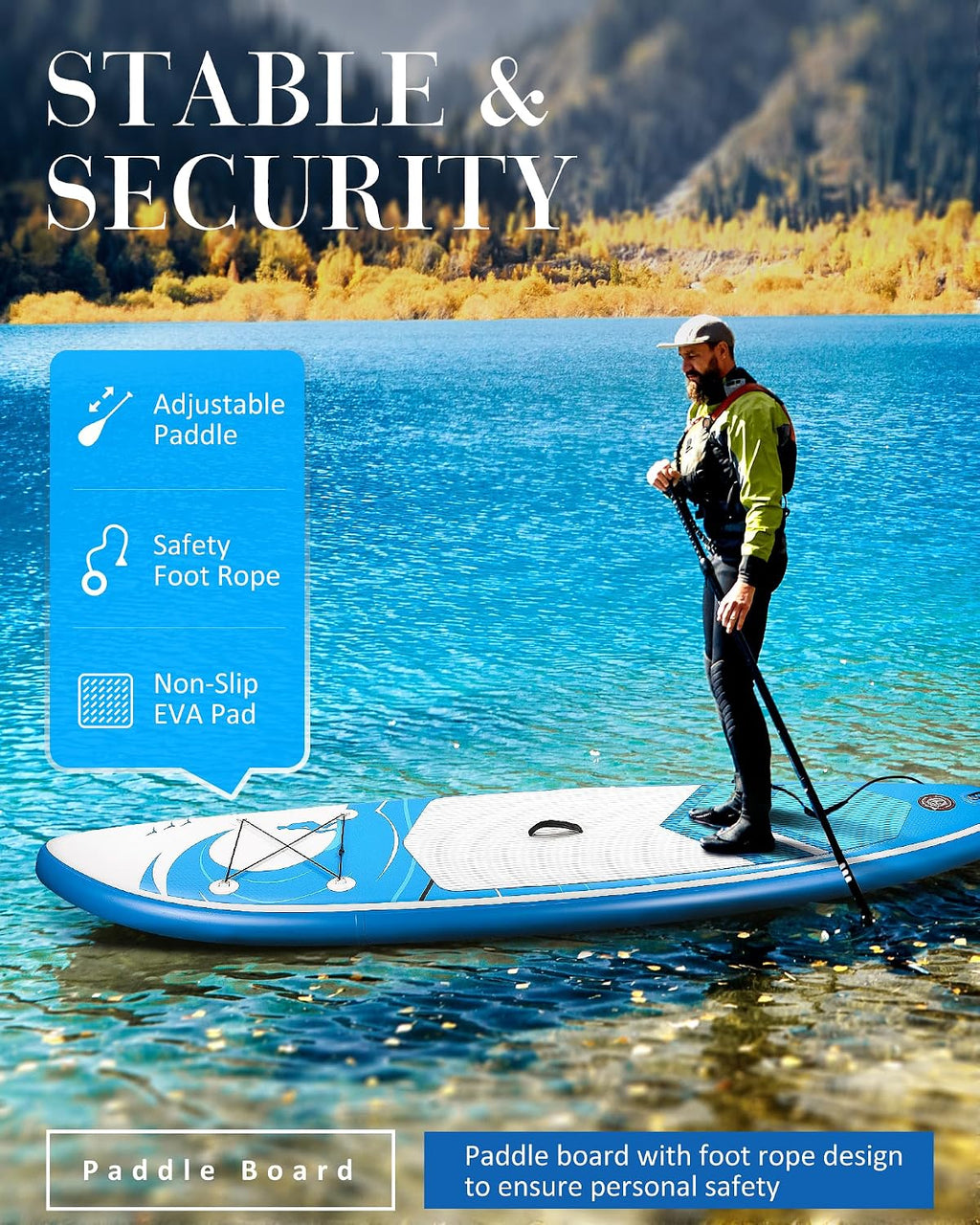 Paddle Board Stand Up Paddle Board SUP 6 inches Thick Board with ISUP Accessories & Carry Bag & Fast Pumping for Adults & Youth for Paddling Surfing Fishing Yoga