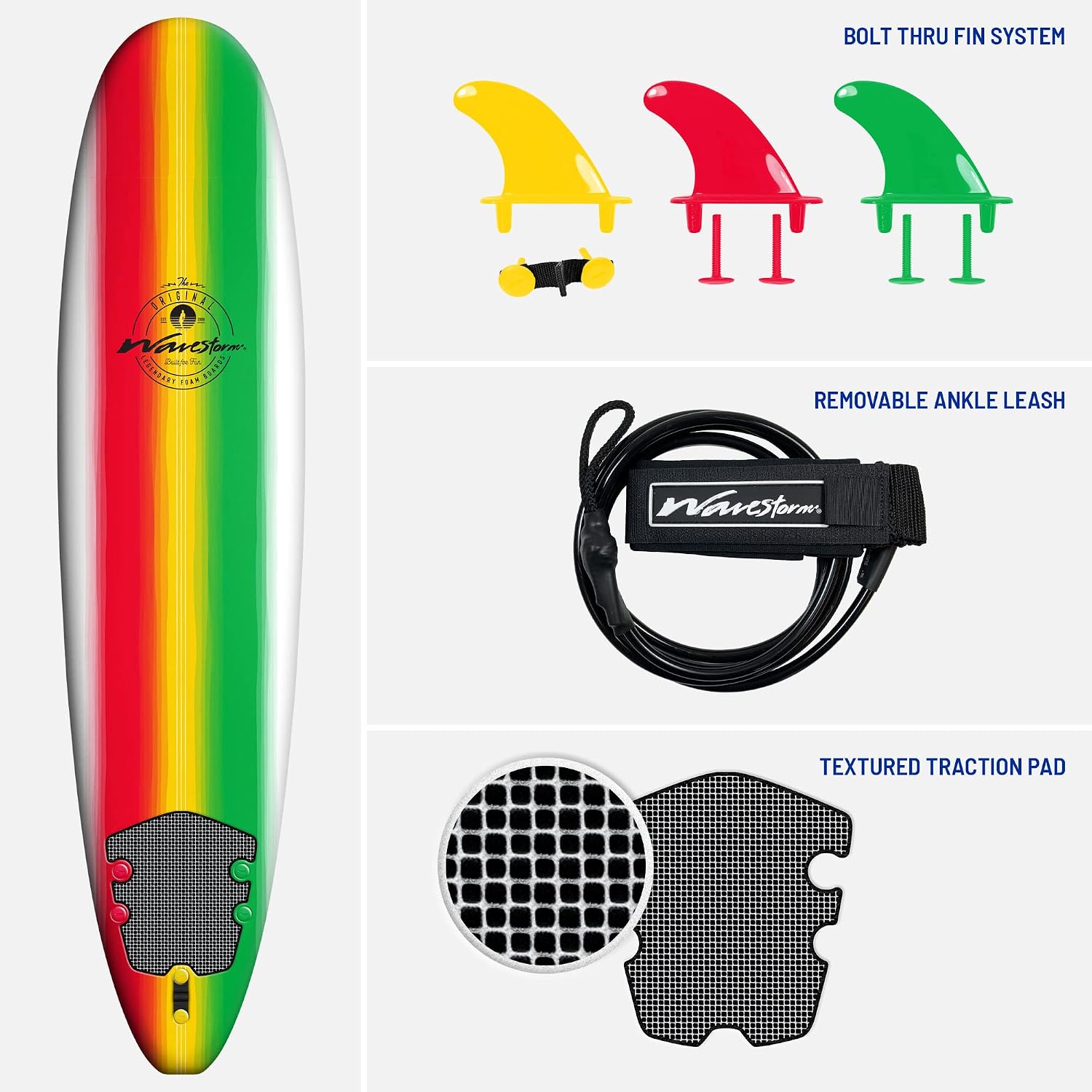 Wavestorm - Classic Soft Top Foam 8ft Surfboard