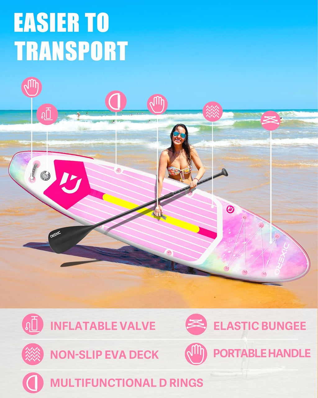 Inflatable Stand Up Paddle Board with SUP Accessories, 11'*33' Inflatable Paddle Boards for Adults & Youth of All Skill Levels