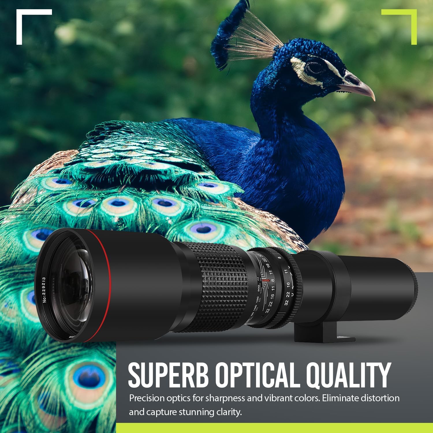 High-Power 500mm/1000mm f/8 Manual Telephoto Lens for Canon EOS 80D, 90D, Rebel T3, T3i, T5, T5i, T6i, T6s, T7, T7I, T8I, SL3, 60D, 70D, 5D, EOS5D IV, 6D II, 7D II SLR Cameras
