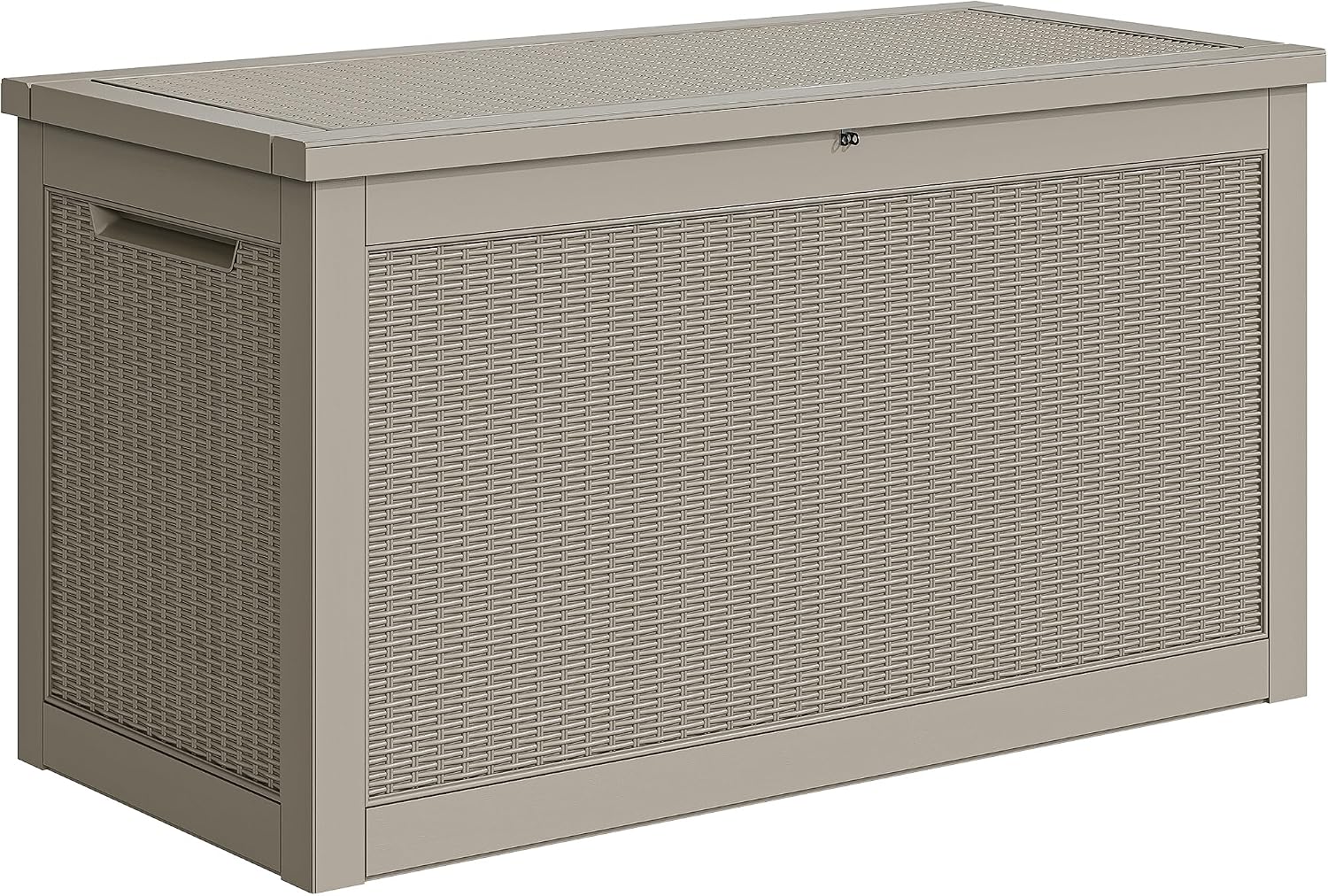 YITAHOME XXL 320 Gal Large Deck Box, Outdoor Resin Storage Box, Rattan Storage Container for Patio Furniture, Garden Tools, Waterproof, Lockable (Brown)
