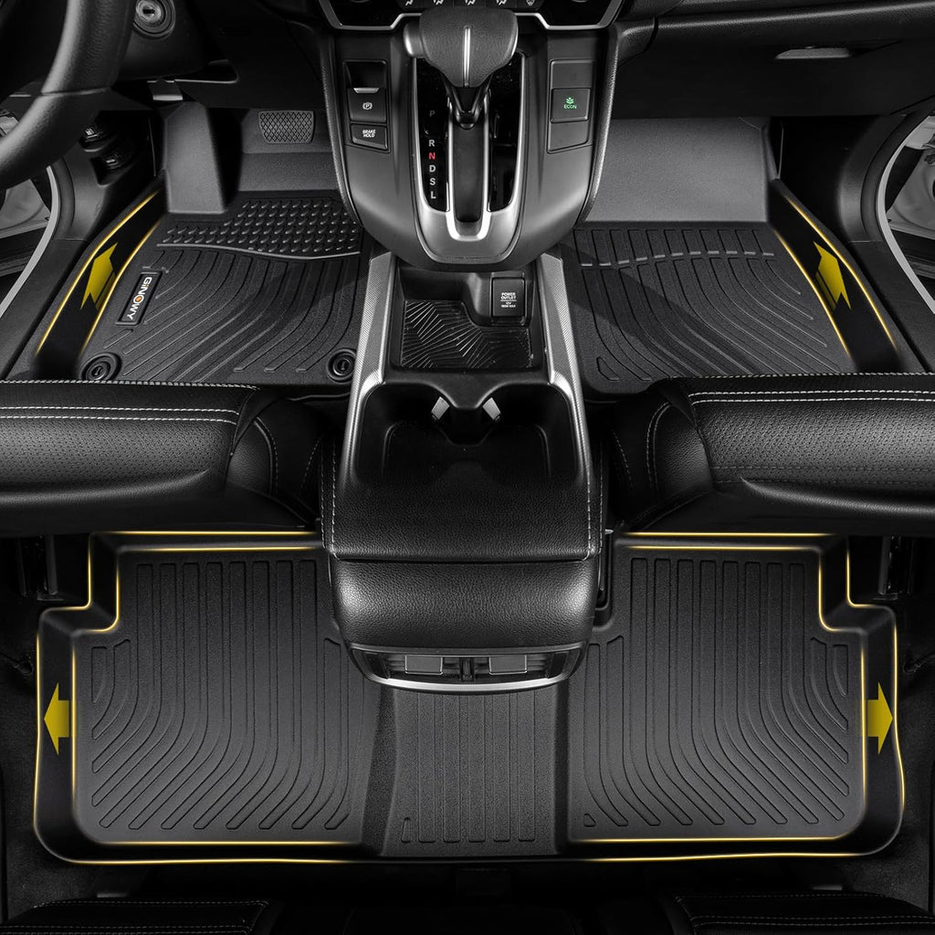 GINOWY-Floor Mats & Cargo Liner for Toyota 4Runner 2013-2024丨TPE All Weather Car Mats| Custom Fit Rubber Floor Liners Car Accessories Cargo Mat 4Runner Trunk Mat