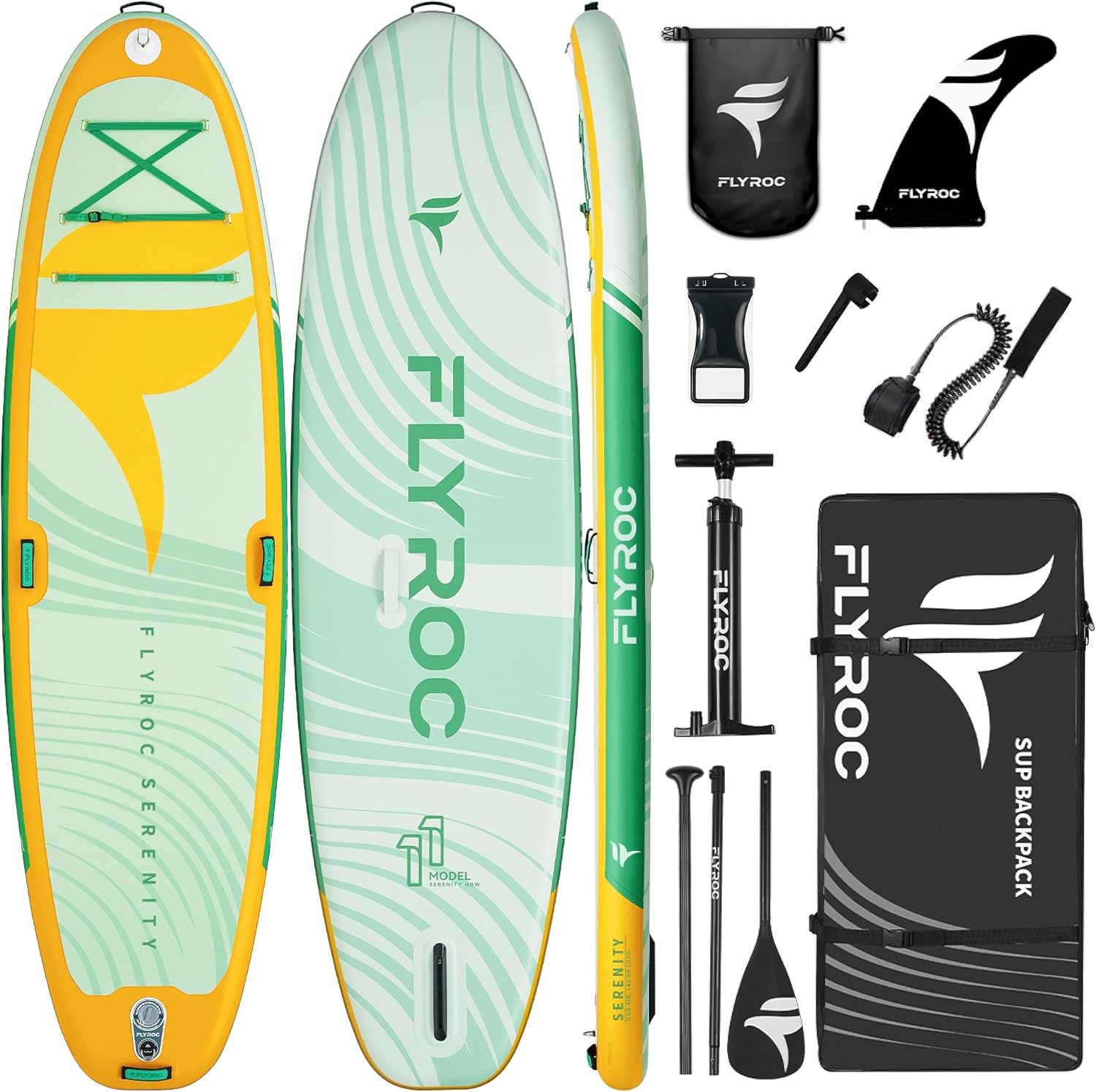 11'x35 Extra Wide Inflatable Paddle Board, 430lb Capacity Stable Paddleboard for Yoga, Stand up Paddle Board for Adults(x3), Full Coverage EVA Deck, 5 Handles, 100L Backpack, All-Round