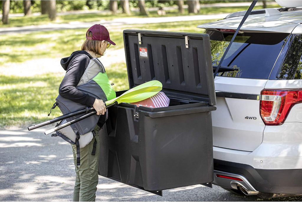 Buyers Products 1707020 Poly Hitch Mounted Cargo Carrier, 23x51x26, Includes Polyethylene Chest, Steel Frame, 5/8in. Hitch Pin, Waterproof Truck Bed Storage & Tool Box, Fits 2 in Receiver, Made in USA