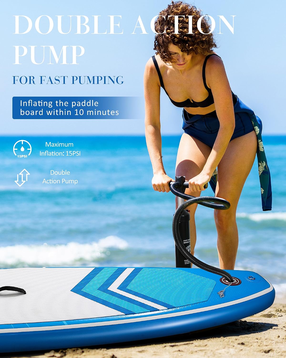 Paddle Board Stand Up Paddle Board SUP 6 inches Thick Board with ISUP Accessories & Carry Bag & Fast Pumping for Adults & Youth for Paddling Surfing Fishing Yoga