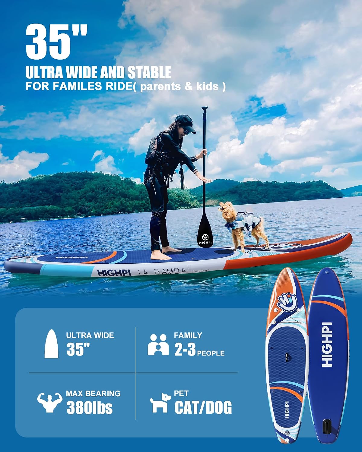 Inflatable Stand Up Paddle Board for Youth and Adults – Wide Sup with Premium Accessories, Blow Up Paddleboard for Surfing, Fishing, Yoga & More
