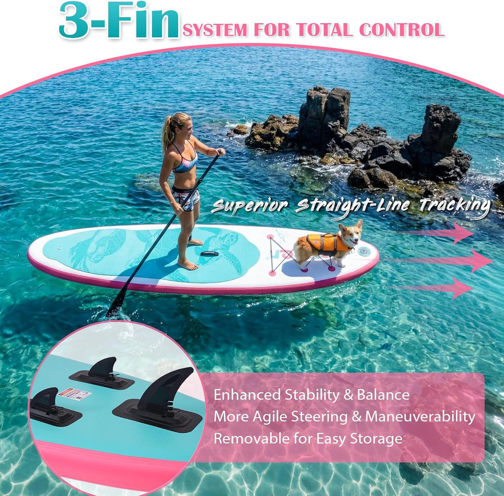 FunWater Inflatable Stand Up Paddle Board 10'6'/11'/11'6' Paddle Board for Adults & Youth, Paddleboards Inflatable with Premium SUP Accessories, Wide Stable, Non-Slip Comfort Deck