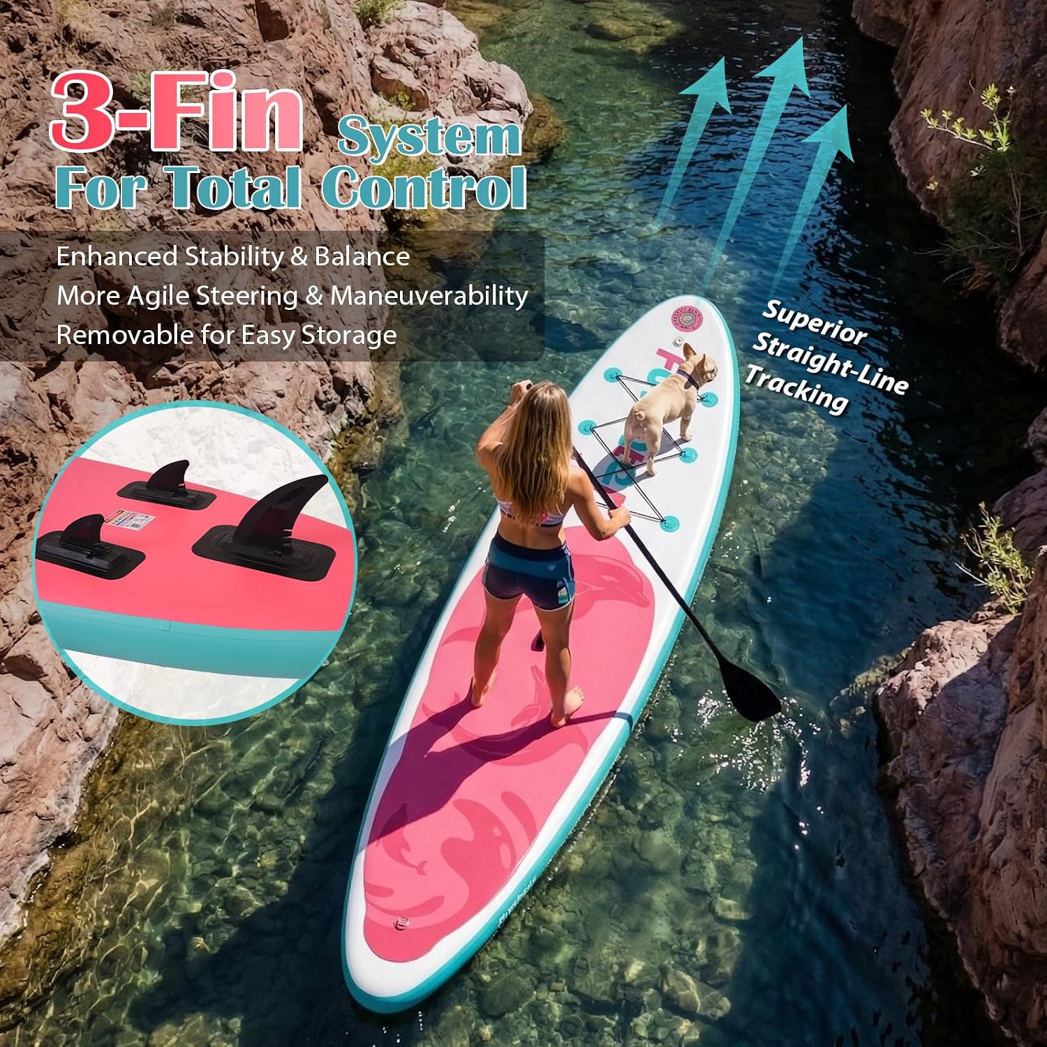 FunWater Inflatable Stand Up Paddle Board 10'6'/11'/11'6' Paddle Board for Adults & Youth, Paddleboards Inflatable with Premium SUP Accessories, Wide Stable, Non-Slip Comfort Deck