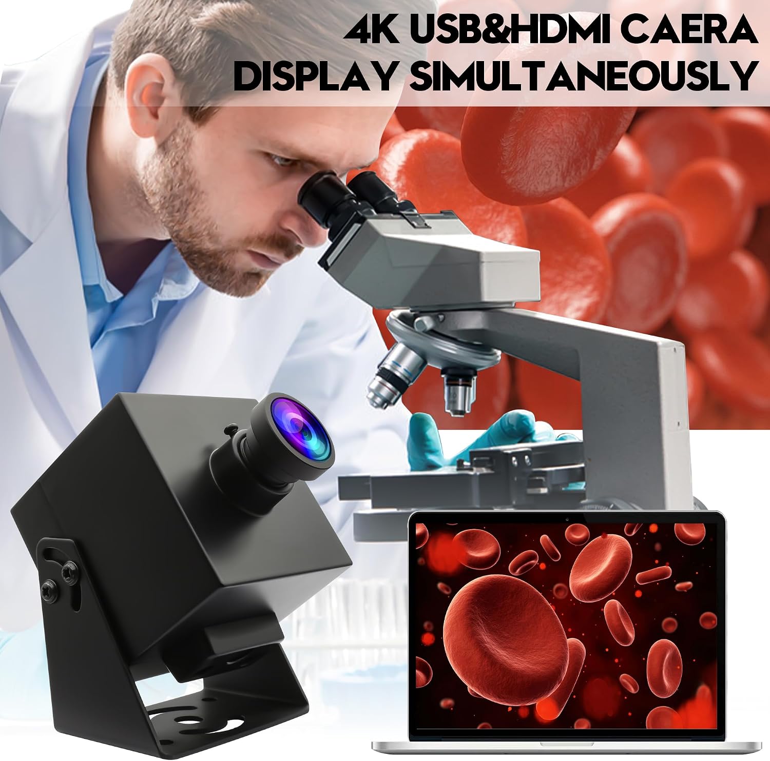 ELP 4K HDMI USB Camera Wide Angle PC Webcam 2X Digital Zoom H.264 8mp USB Security Camera (200degree Fisheye Lens)