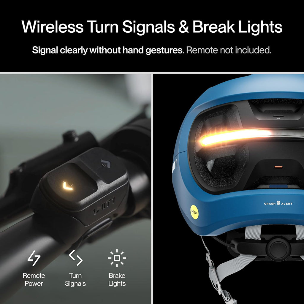 AURA Smart E-Bike Helmet with MIPS Safety, NTA-8776 Certified for 28mph, Integrated 500 Lumen LED Lights, Crash Detection, Turn Signals and Automatic Brake Light