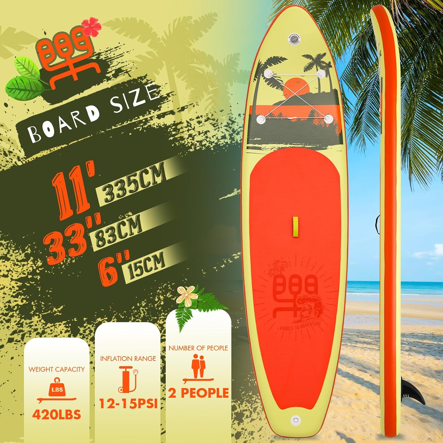 FunWater Inflatable Stand Up Paddle Board with Premium SUP Paddleboard Accessories, Anti-Slip EVA Deck, 11'6''/11'/10'6'' Paddle Boards for Adults & Youth of All Skill Levels