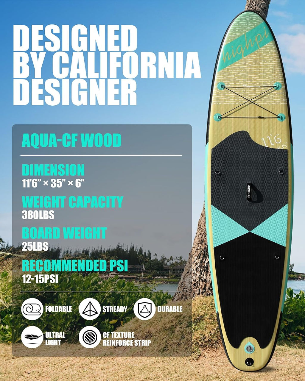 Inflatable Stand Up Paddle Board for Youth and Adults – Wide Sup with Premium Accessories, Blow Up Paddleboard for Surfing, Fishing, Yoga & More