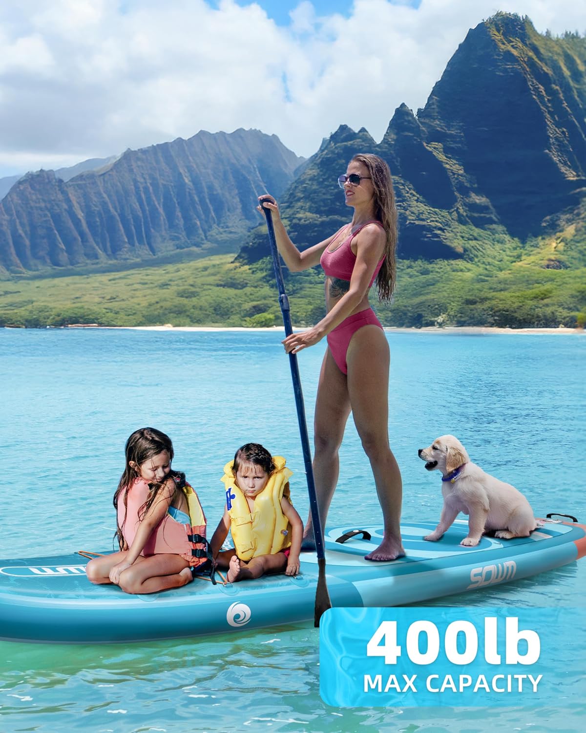 Inflatable Paddle Boards, Stand Up Paddle Board for Adults Youth of All-Round, 10'6'' *33'' * 6'' Extra Wide & No-Slip Sup for Yoga Fishing