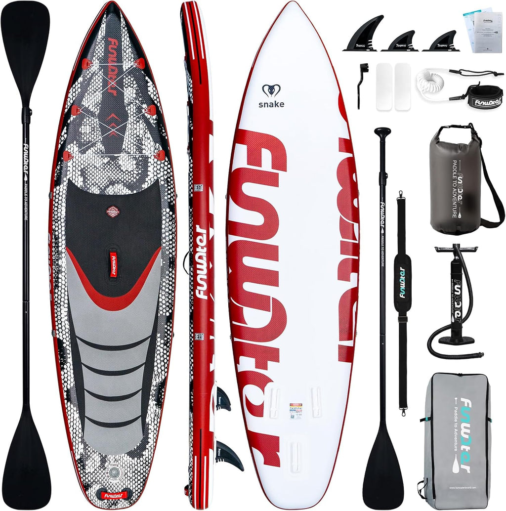 FunWater Inflatable Stand Up Paddle Board 10'6'/11'/11'6' Paddle Board for Adults & Youth, Paddleboards Inflatable with Premium SUP Accessories, Wide Stable, Non-Slip Comfort Deck