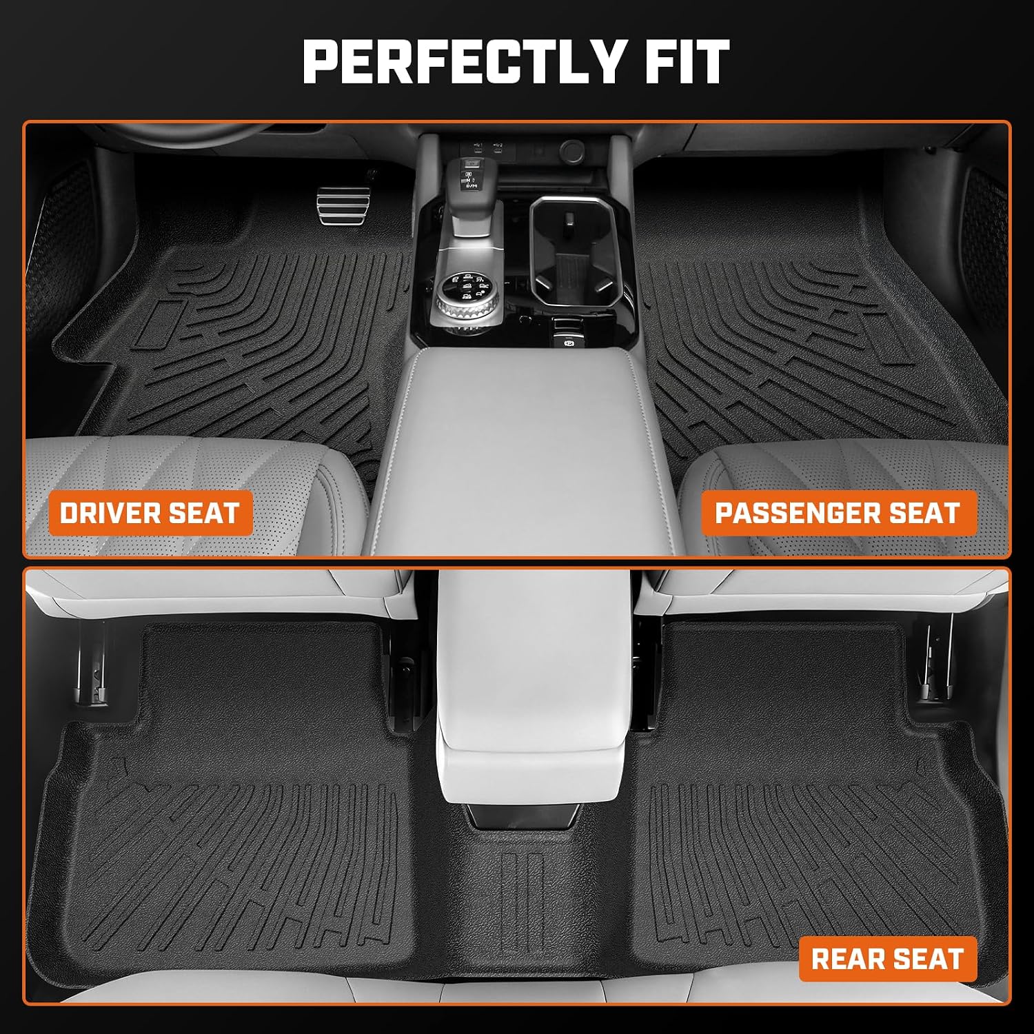 Mixsuper Floor Mat & Cargo Liner for Subaru Crosstrek 2018-2023 & 2017-2023 Impreza (Not Hybrid Models),All Weather TPE Floor Liners for Crosstrek Accessories,Full Set Anti-Slip Car Mats,Black