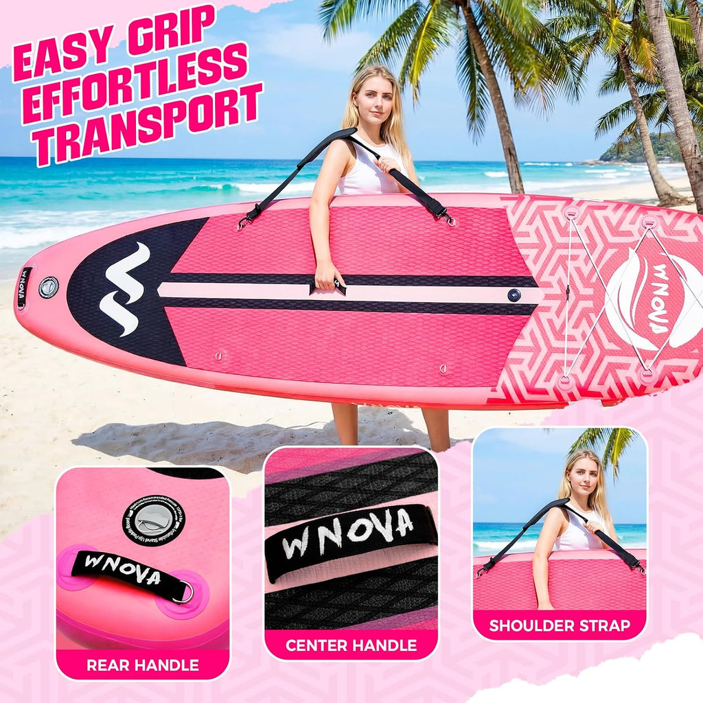11' Inflatable Stand Up Paddle Board, 34' Extra Wide Stable iSUP for Adults & Youth, with Camera Mount & Premium Accessories, Non-Slip Deck for All Skill Levels